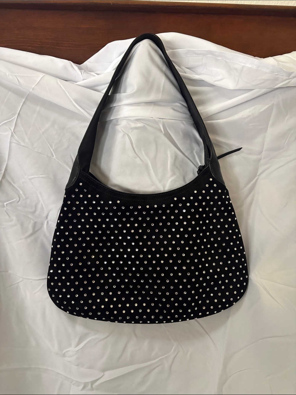 Black Studded Shoulder Bag - Classic Evening Tote